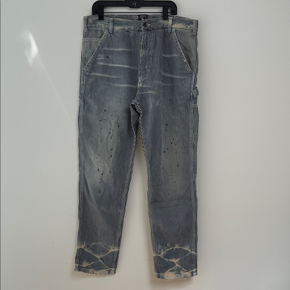 PRPS Distressed Striped Black and White Jeans